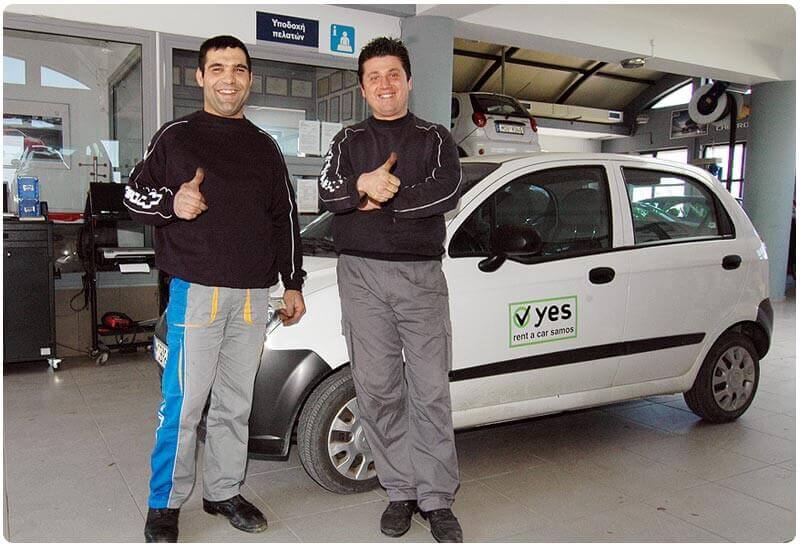 Wartung an unsere autos Polikratis and Jorgos